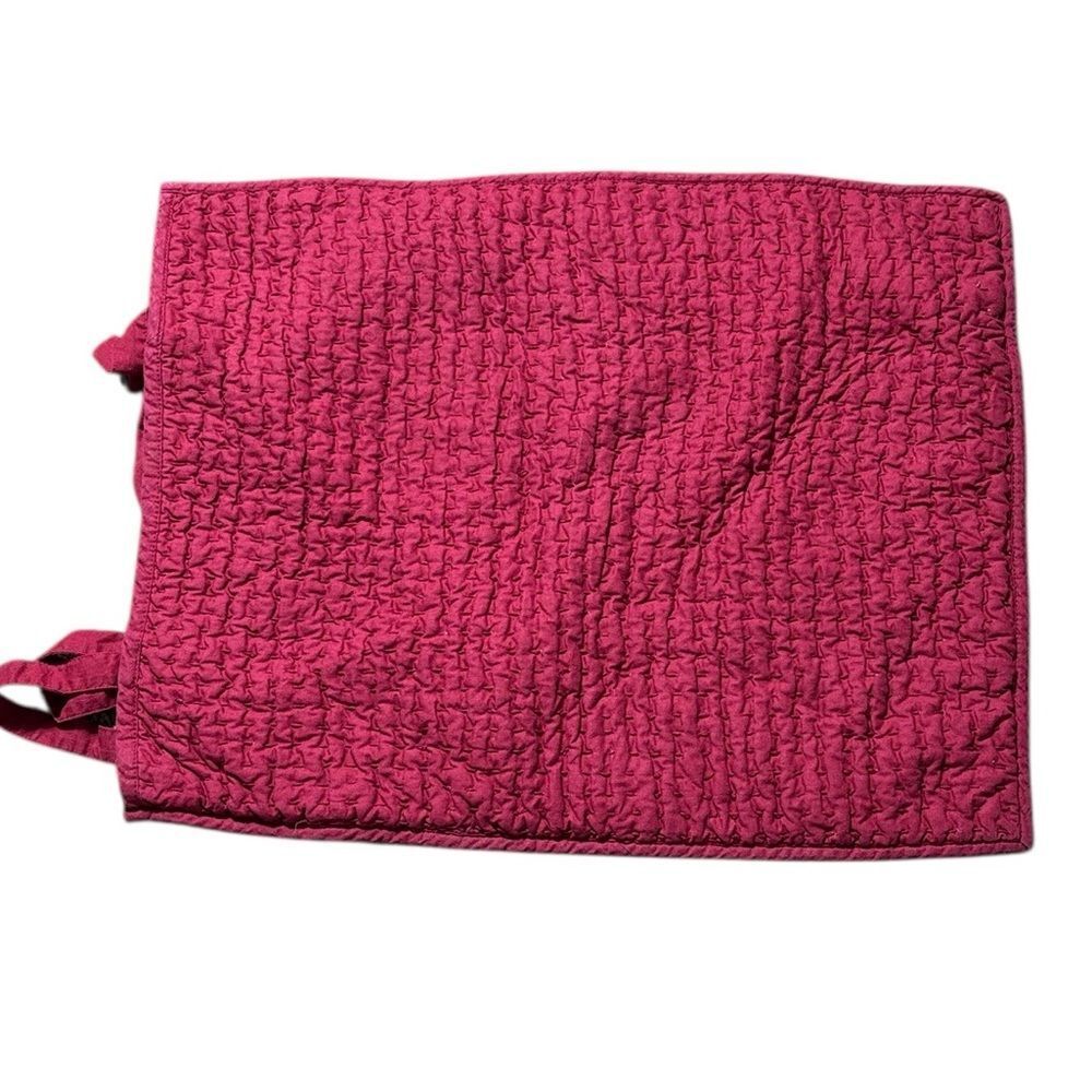 Pottery barn red pillow‎ case standard knit linen/cotton top tie